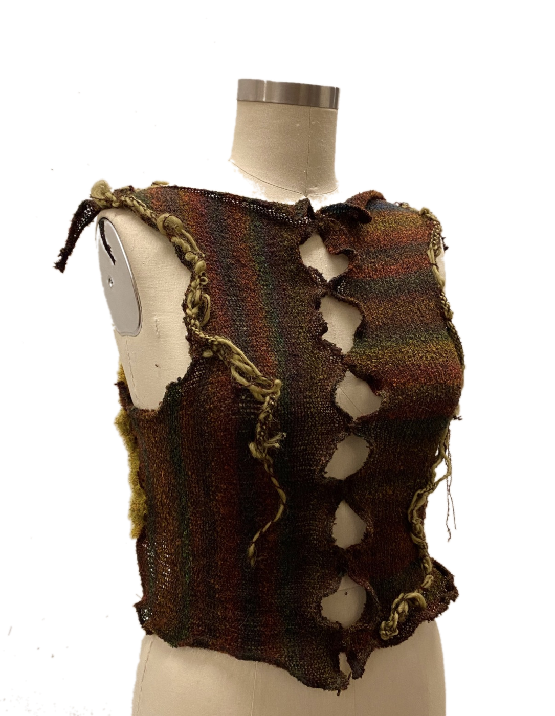 2023 Machine Knits and Hand Stitching vest on form