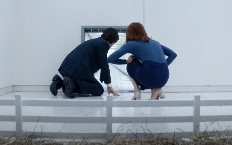 Severance outdoor scene blue costume