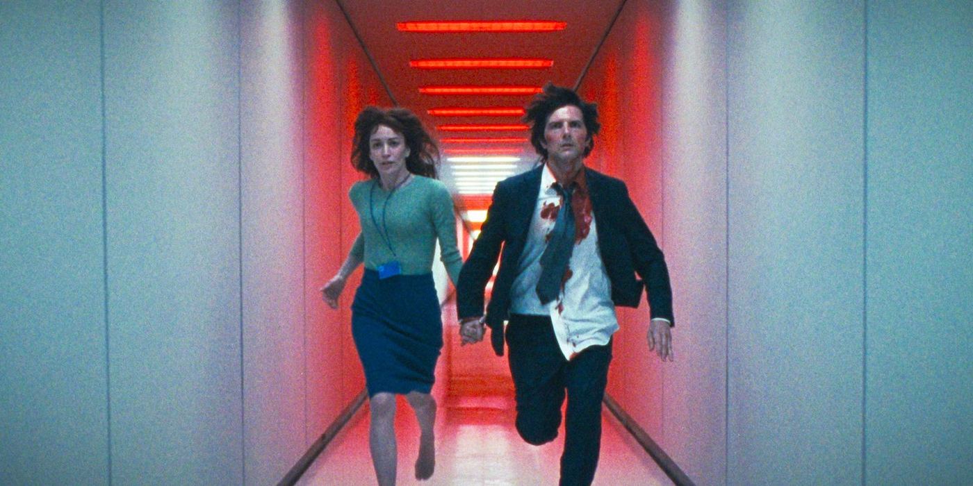 Severance hallway scene on screen